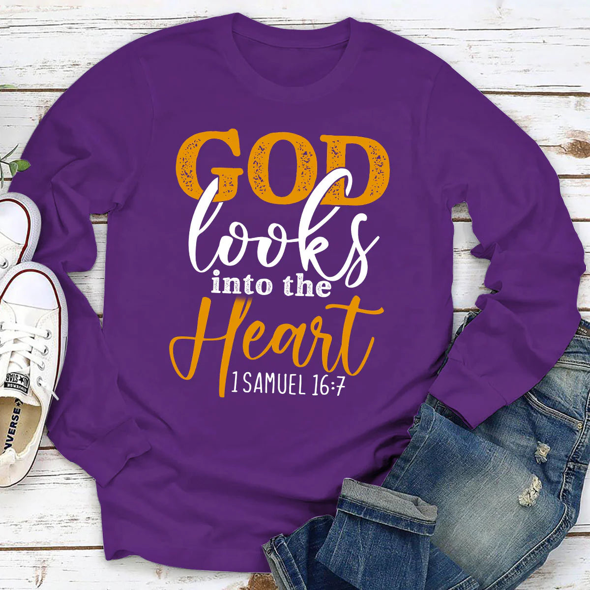 God Looks Into The Heart | 2D Unisex Long Sleeve