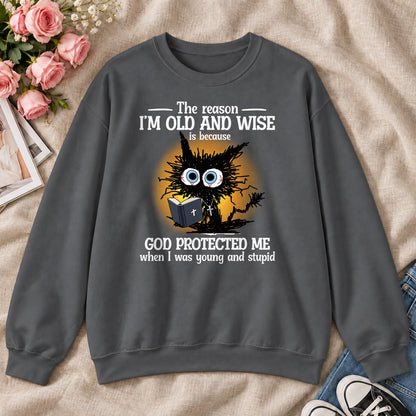God Protected Me When I Was Young And Stupid, Gift For Christian Grandparents - 2D Unisex Sweatshirt