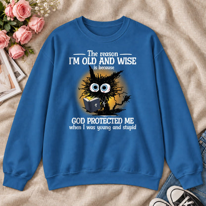 God Protected Me When I Was Young And Stupid, Gift For Christian Grandparents - 2D Unisex Sweatshirt