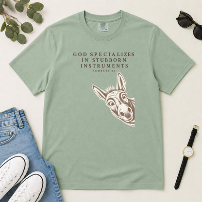 God Specializes In Stubborn Instruments, Gift For Funny Christians - 2D Unisex Garment-dyed T-shirt