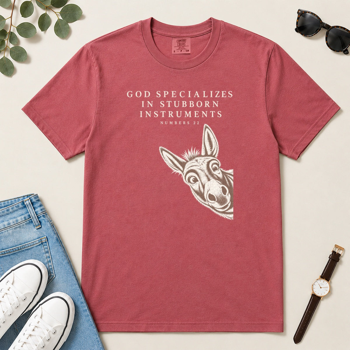 God Specializes In Stubborn Instruments, Gift For Funny Christians - 2D Unisex Garment-dyed T-shirt