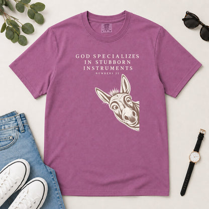 God Specializes In Stubborn Instruments, Gift For Funny Christians - 2D Unisex Garment-dyed T-shirt