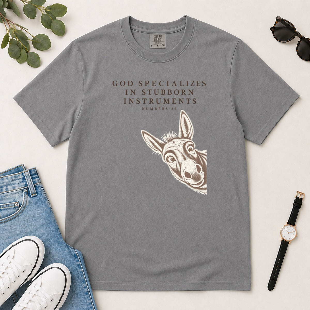God Specializes In Stubborn Instruments, Gift For Funny Christians - 2D Unisex Garment-dyed T-shirt