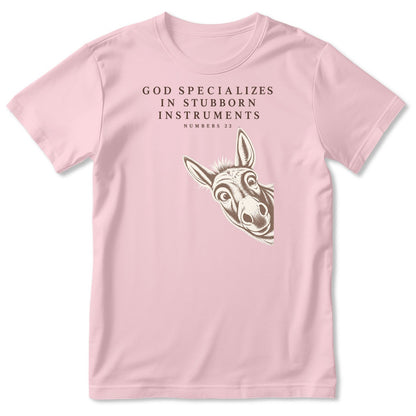 God Specializes In Stubborn Instruments Numbers 22 Donkey, Gift For Christian Bible Humor Lovers - 2D Unisex T-shirt