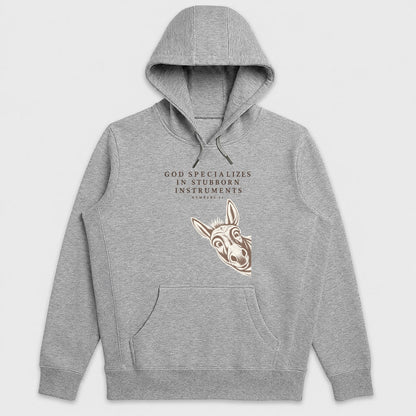 God Specializes In Stubborn Instruments Numbers 22, Gift For Christian Donkey Lovers - 2D Unisex Hoodie