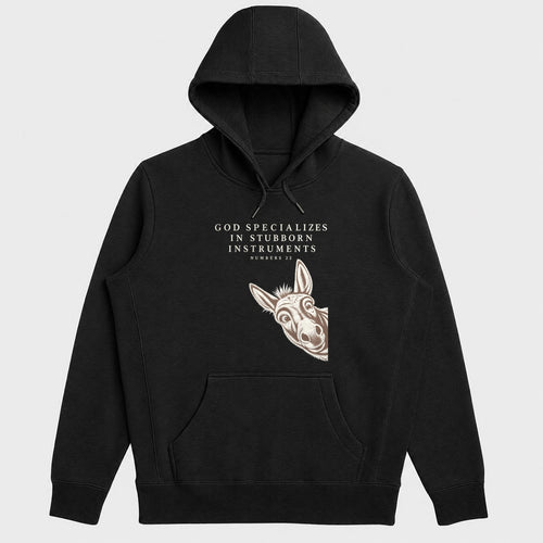 God Specializes In Stubborn Instruments Numbers 22, Gift For Christian Donkey Lovers - 2D Unisex Hoodie