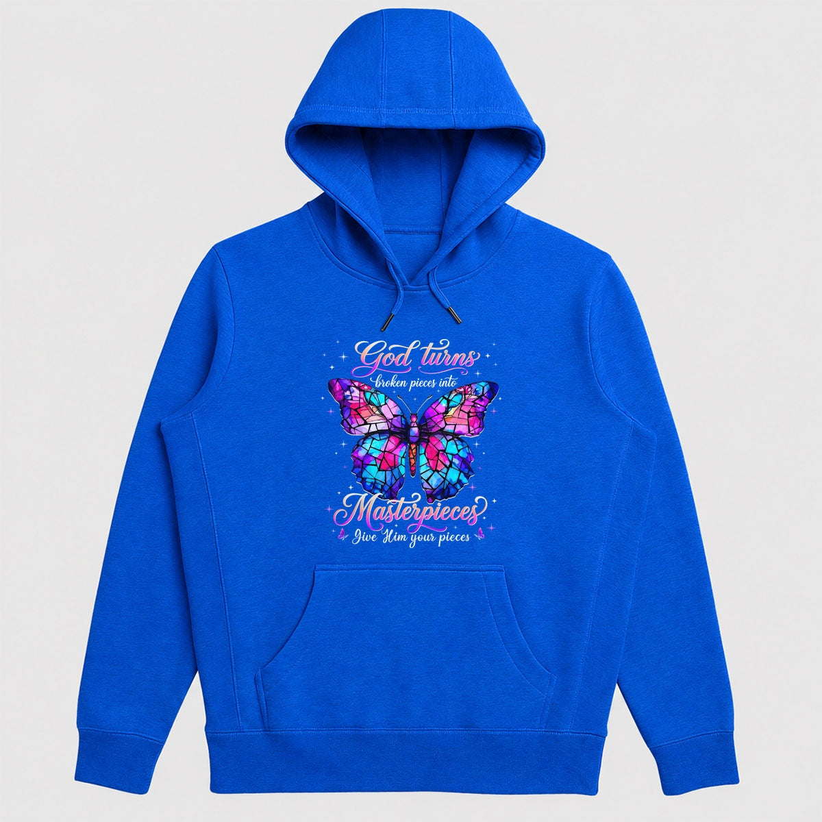 God Turns Broken Pieces Into Masterpieces Give Him Your Pieces, Gift For Christian Butterfly Lovers - 2D Unisex Hoodie