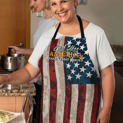 God Bless America- Apron With Neck Strap