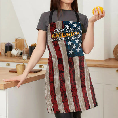 God Bless America- Apron With Neck Strap