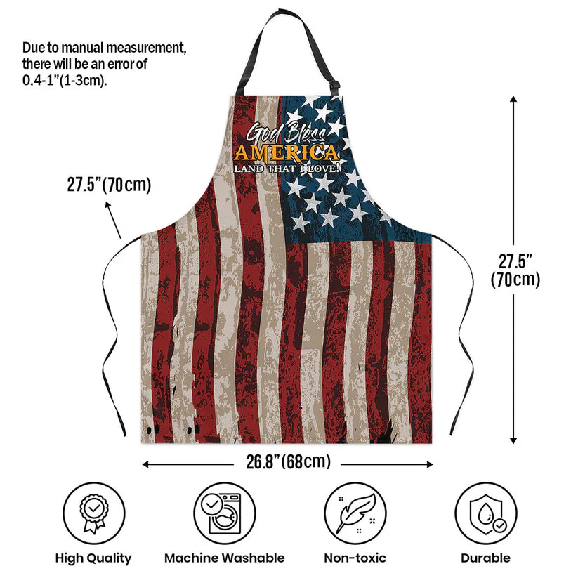 God Bless America- Apron With Neck Strap