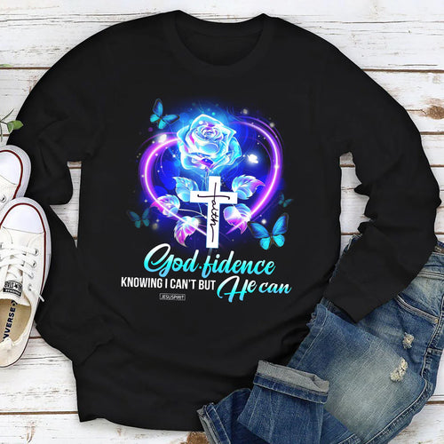Godfidence Knowing I Can‘t But He Can | 2D Unisex Long Sleeve