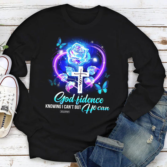 Godfidence Knowing I Can‘t But He Can | 2D Unisex Long Sleeve