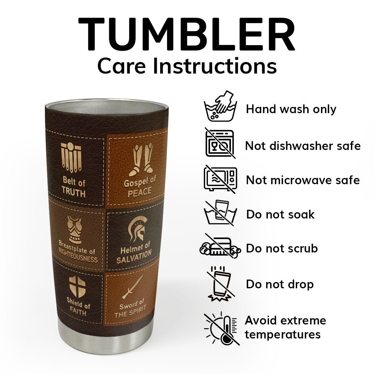 Put On The Full Armor Of God | Personalized Stainless Steel Tumbler