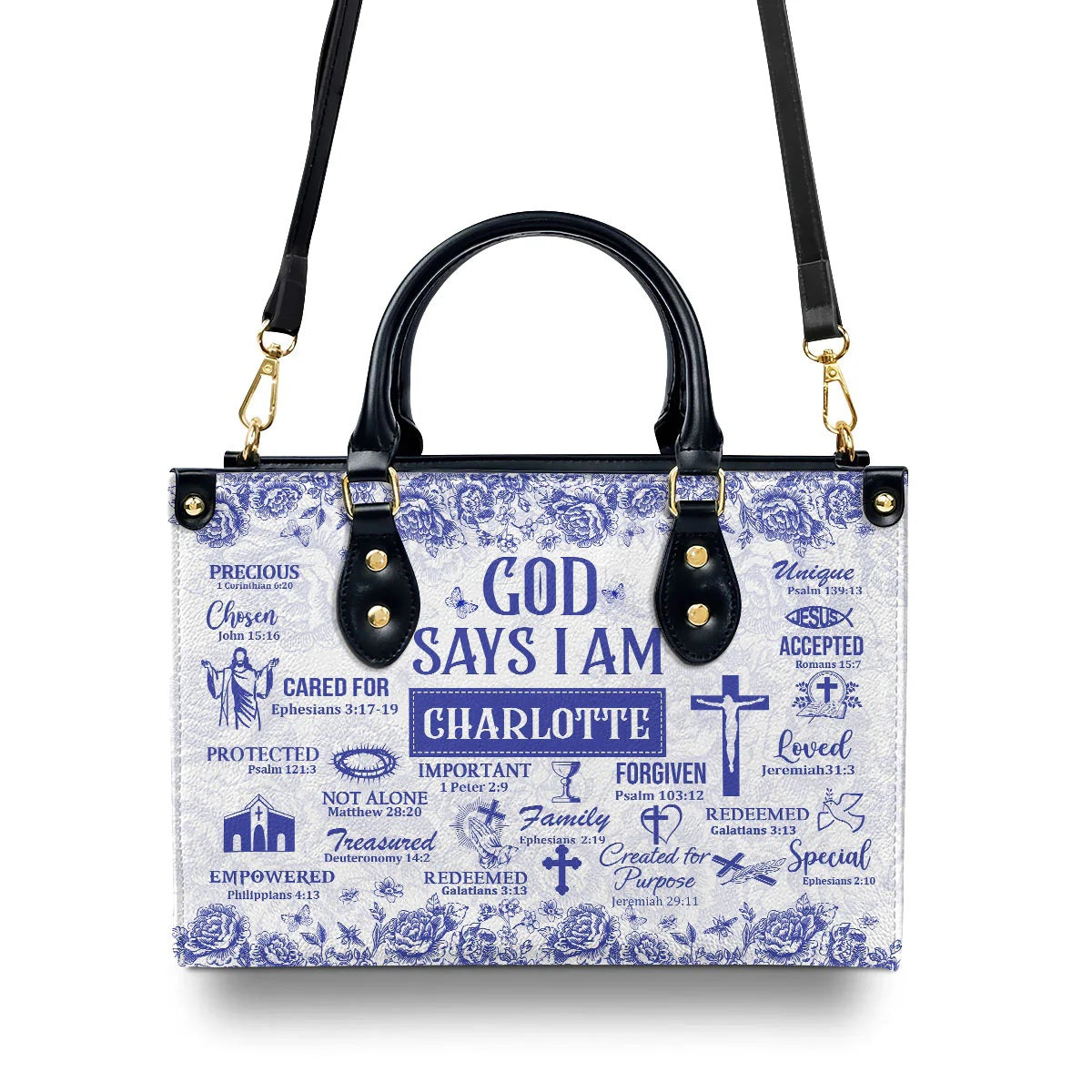 God Says I Am | Personalized Leather Handbag