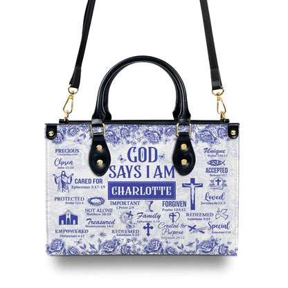 God Says I Am | Personalized Leather Handbag