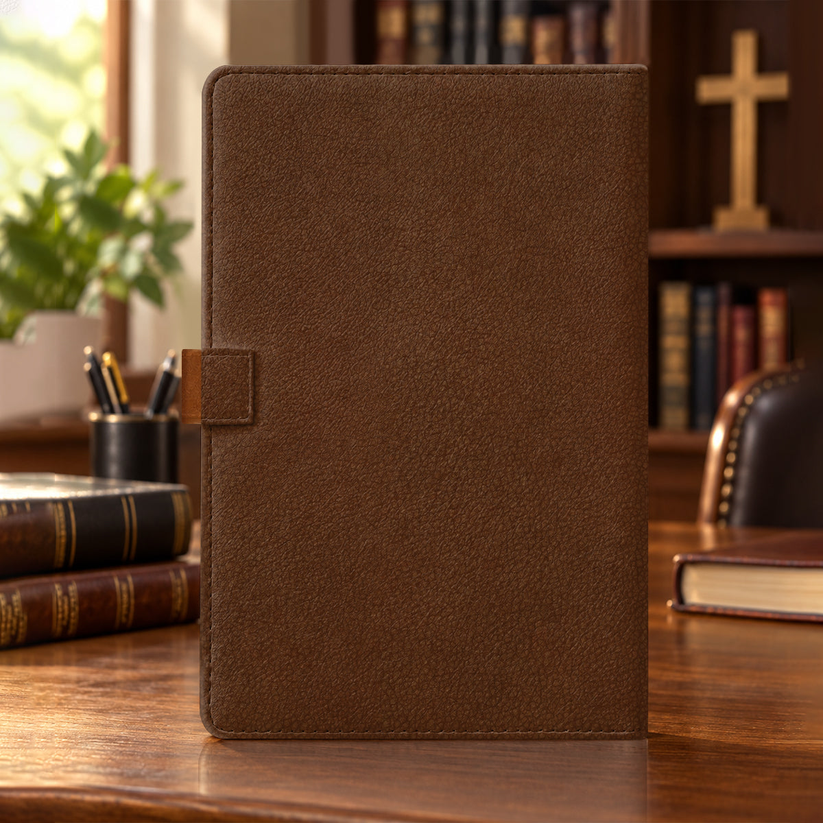 Man Of God, Gift For Husband | Personalized Leather Notebook & Pen Set