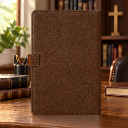 Man Of God, Gift For Husband | Personalized Leather Notebook & Pen Set