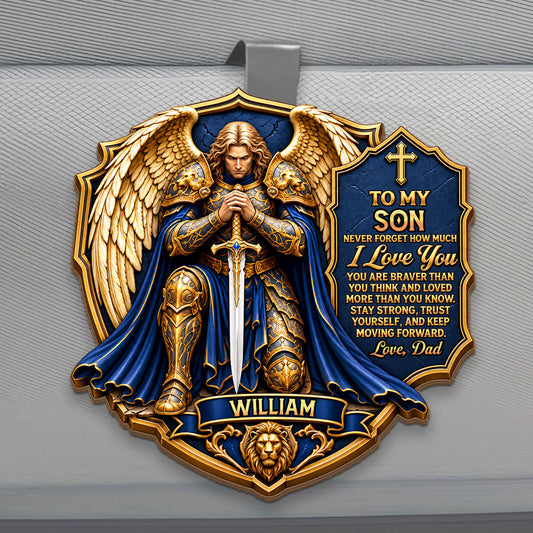To My Son Never Forget How Much I Love You, Gift For Son From Dad | Personalized Car Visor Clip