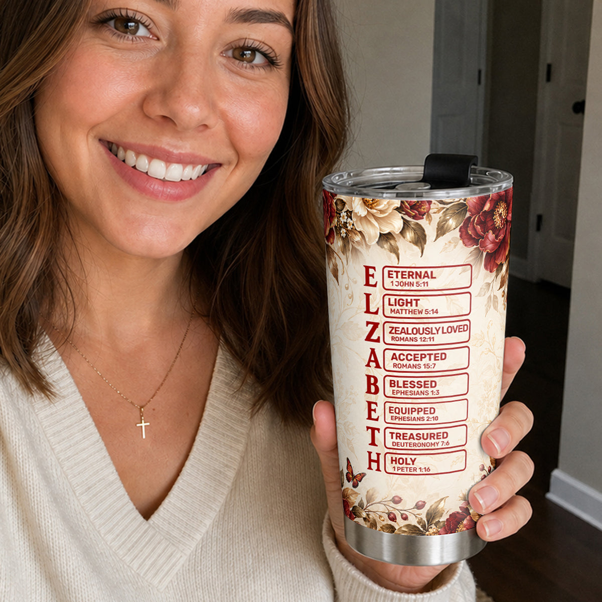 God Says I Am, Gift For Women | Personalized Stainless Steel Tumbler