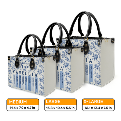 God Says I Am, Gift For Women | Personalized Leather Handbag
