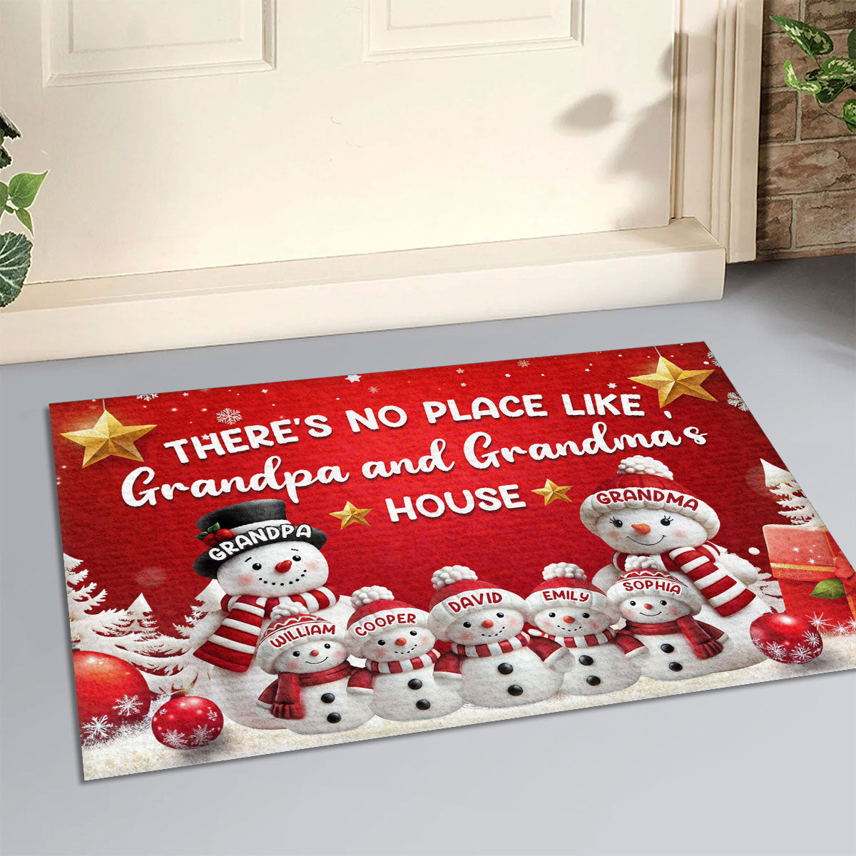 There's No Place Like Grandpa and Grandma's House, Gift For Family - Personalized Doormat