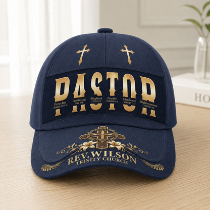 To Our Pastor For Having The Heart Of A Servant Leader, Christian Gift For Pastor | Personalized Classic Cap