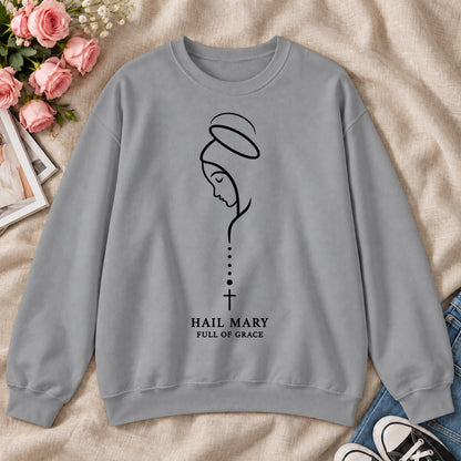 Hail Mary Full Of Grace, Gift For Catholic Women - 2D Unisex Sweatshirt