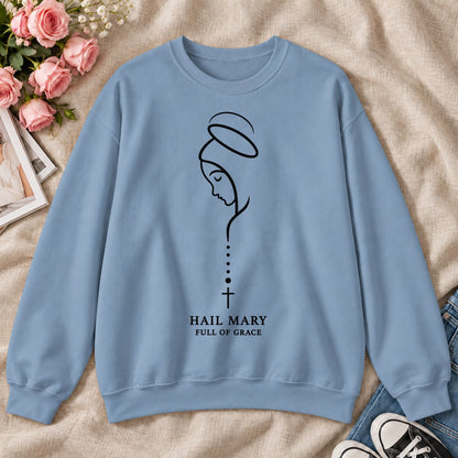 Hail Mary Full Of Grace, Gift For Catholic Women - 2D Unisex Sweatshirt