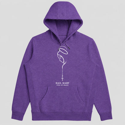 Hail Mary Full Of Grace, Gift For Grandma - 2D Unisex Hoodie