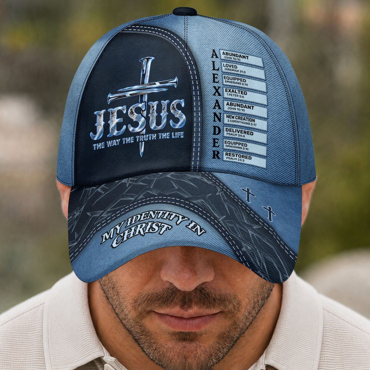 Jesus The Way The Truth The Life, Gift For Men | Personalized Classic Cap