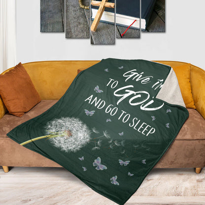 Christian Fleece Blanket, Give It to God Quote Blanket, Faith Gift