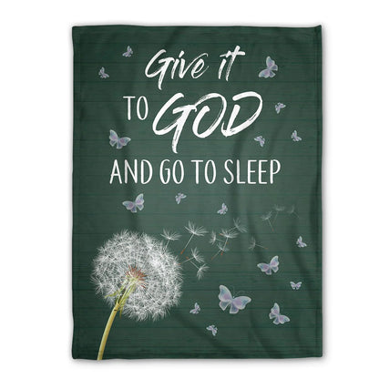 Christian Fleece Blanket, Give It to God Quote Blanket, Faith Gift