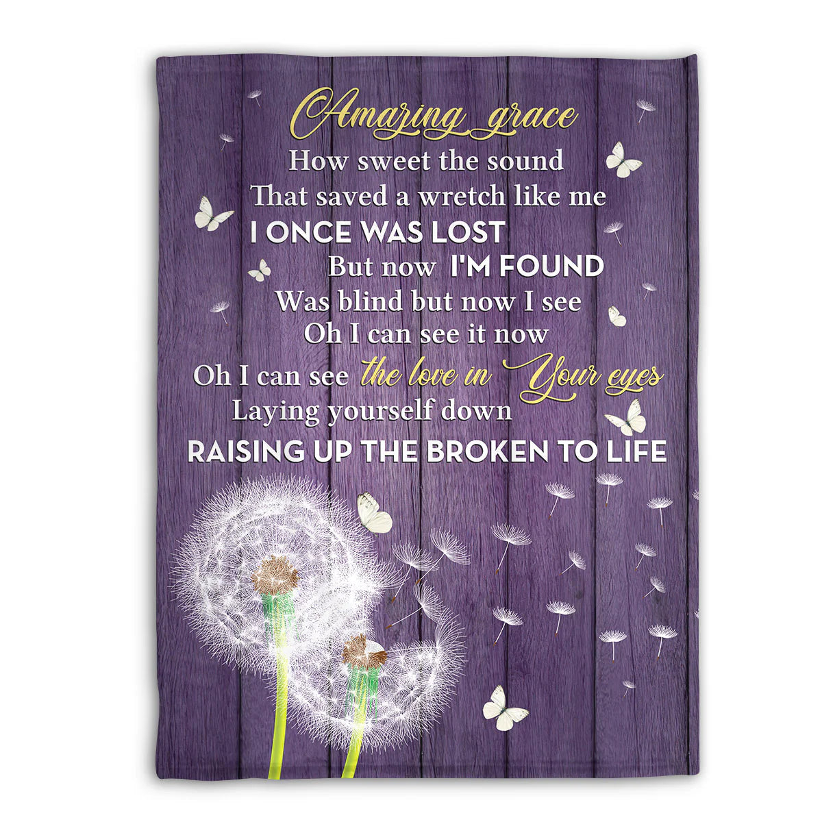 Christian Fleece Blanket, Amazing Grace Faith Quote Inspirational Gift