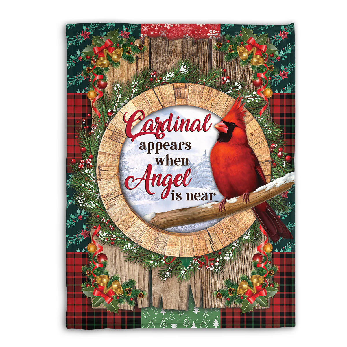 Cardinal Angel Is Near Blanket, Christmas Memorial Gift, Faith Inspirational Cardinal Blanket