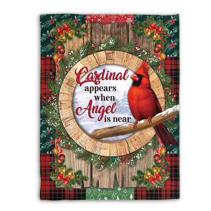 Cardinal Angel Is Near Blanket, Christmas Memorial Gift, Faith Inspirational Cardinal Blanket