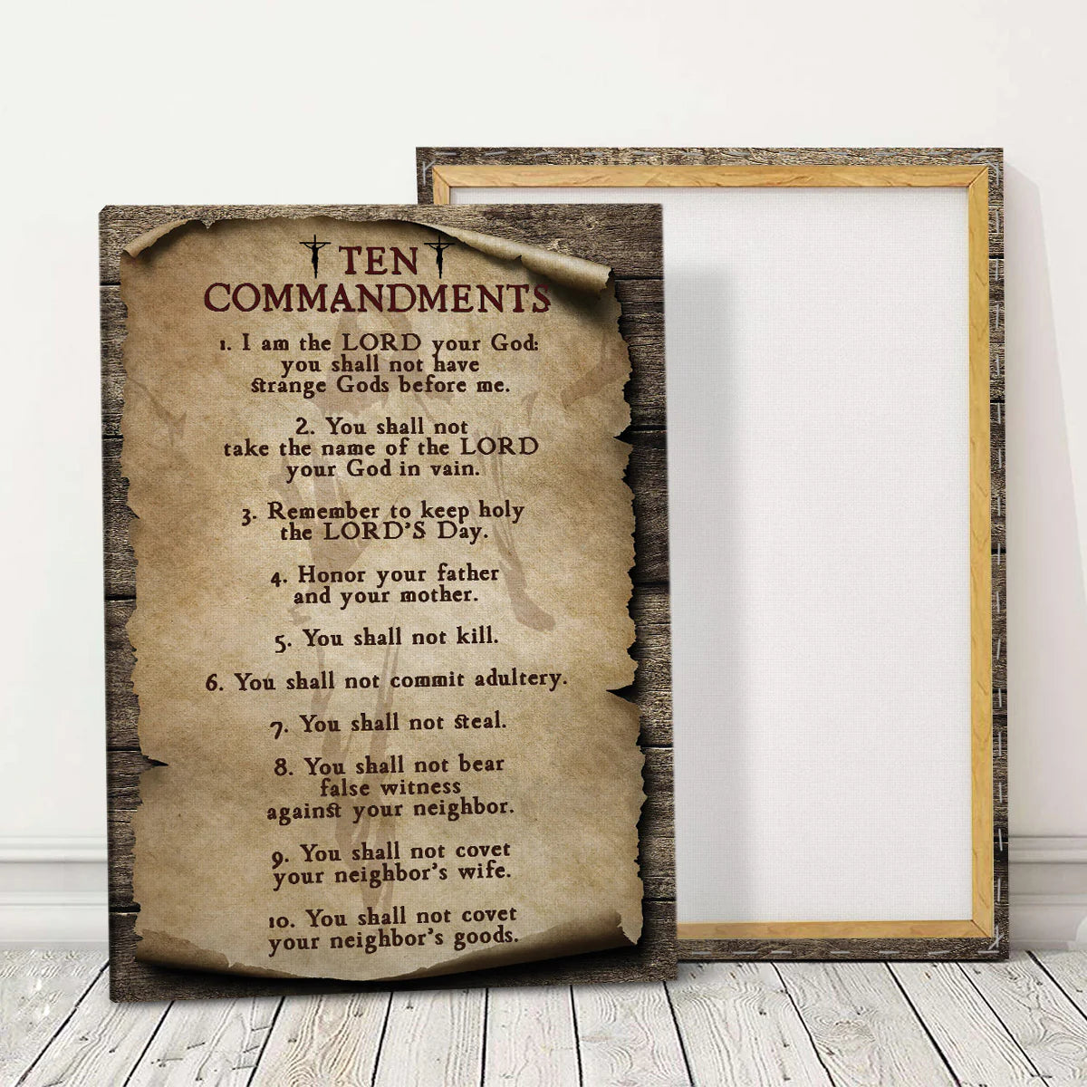 Ten Christian Commandments Of God - Personalized Canvas
