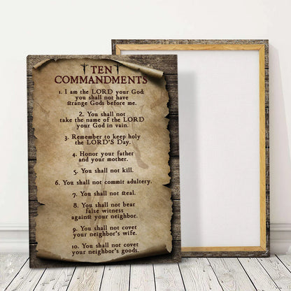 Ten Christian Commandments Of God - Personalized Canvas
