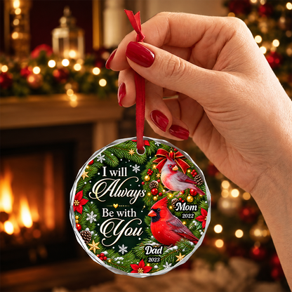 I Know Heaven Is A Beautiful Place For Loss Of Mom Dad, Memorial Gift For Mom Or Dad - Personalized Heart Shaped Glass Ornament