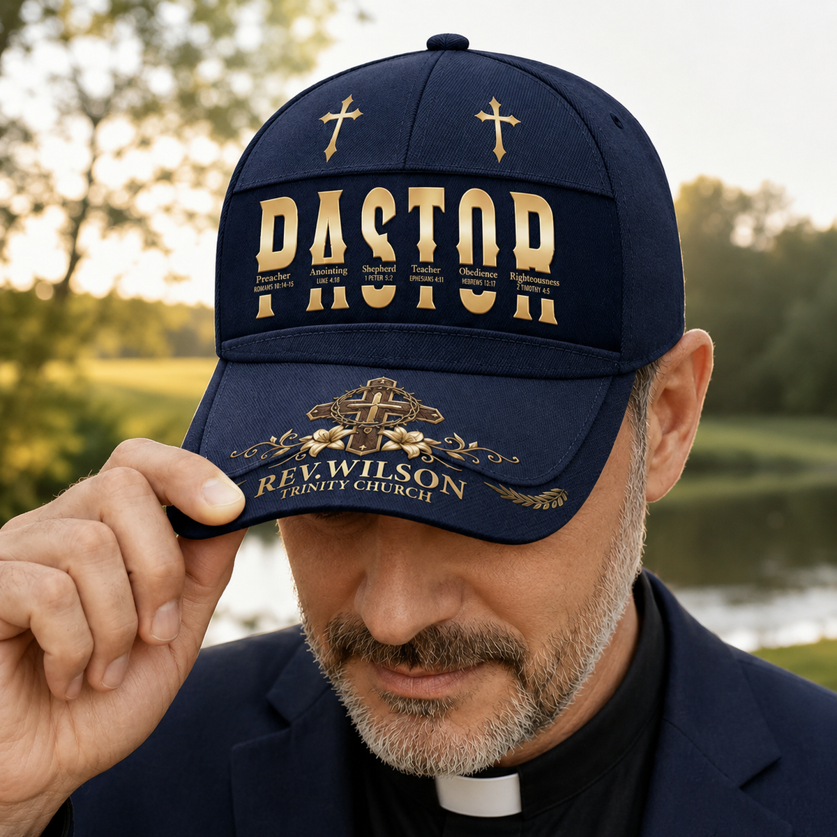 To Our Pastor For Having The Heart Of A Servant Leader, Christian Gift For Pastor | Personalized Classic Cap