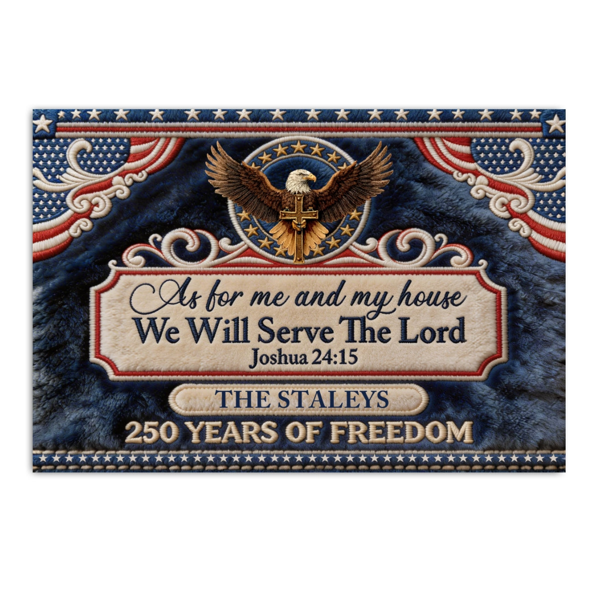As For Me And My House We Will Serve The Lord - Personalized Doormat