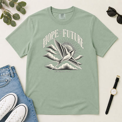 Hope And A Future, Jeremiah 29:11, Gift For Christian Graduates - 2D Unisex Garment-dyed T-shirt