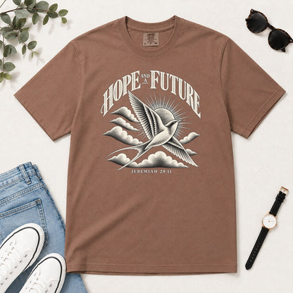 Hope And A Future, Jeremiah 29:11, Gift For Christian Graduates - 2D Unisex Garment-dyed T-shirt