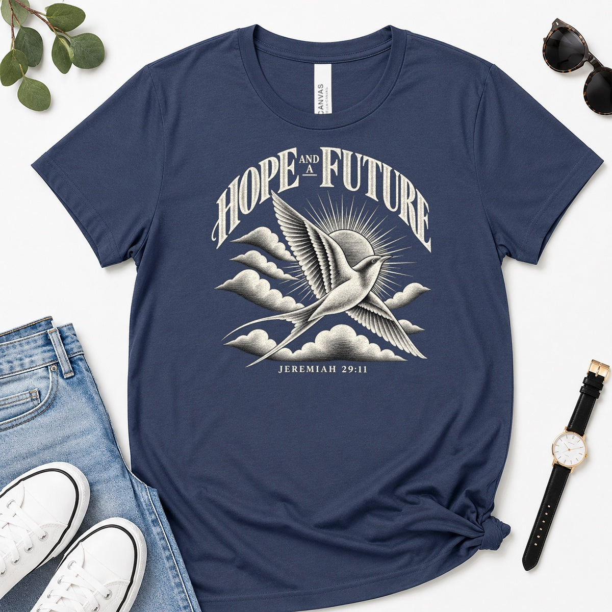 Hope And A Future, Jeremiah 29:11, Gift For Christian Graduates - 2D Unisex Premium T-shirt