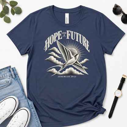 Hope And A Future, Jeremiah 29:11, Gift For Christian Graduates - 2D Unisex Premium T-shirt
