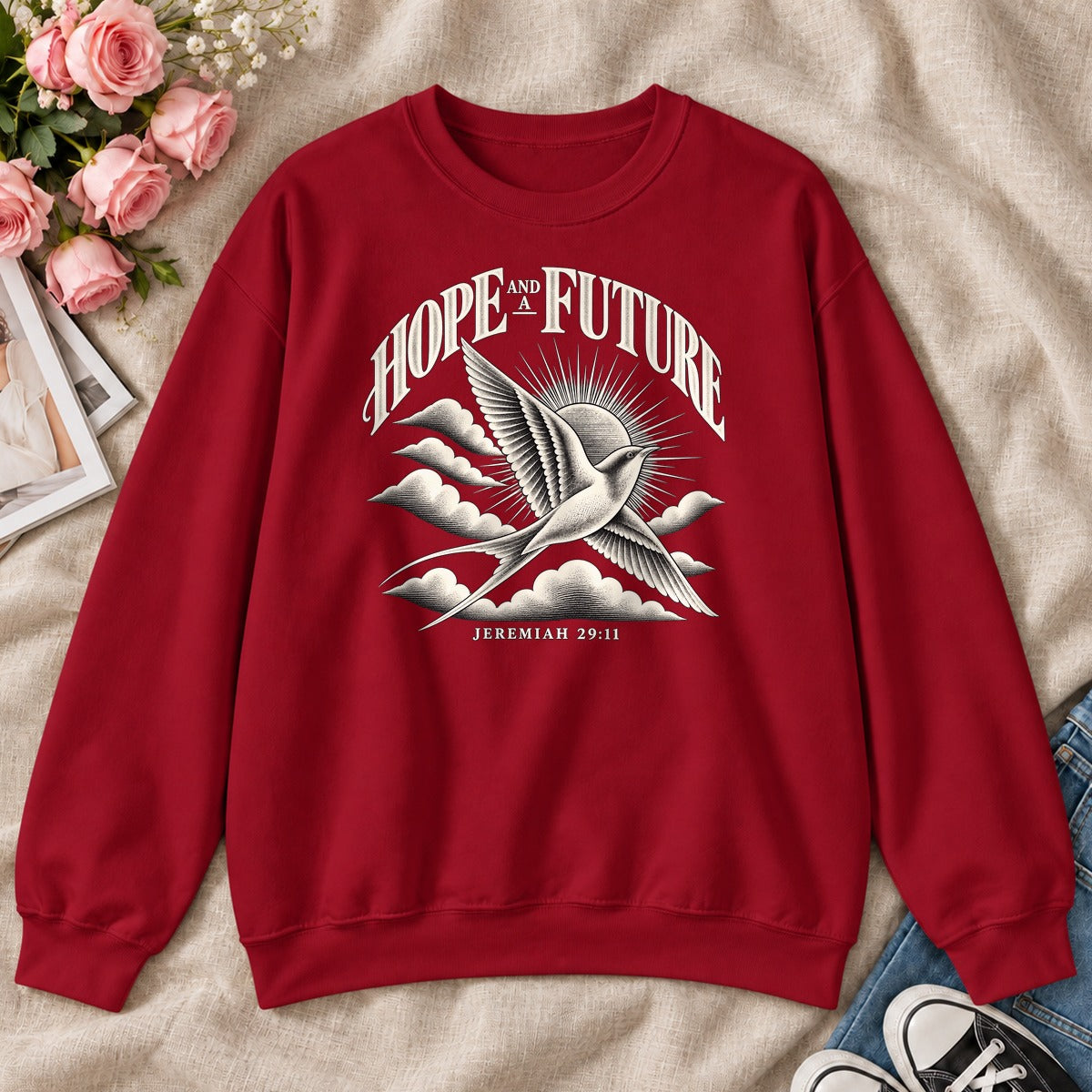 Hope And A Future, Jeremiah 29:11, Gift For Christian Graduates - 2D Unisex Sweatshirt