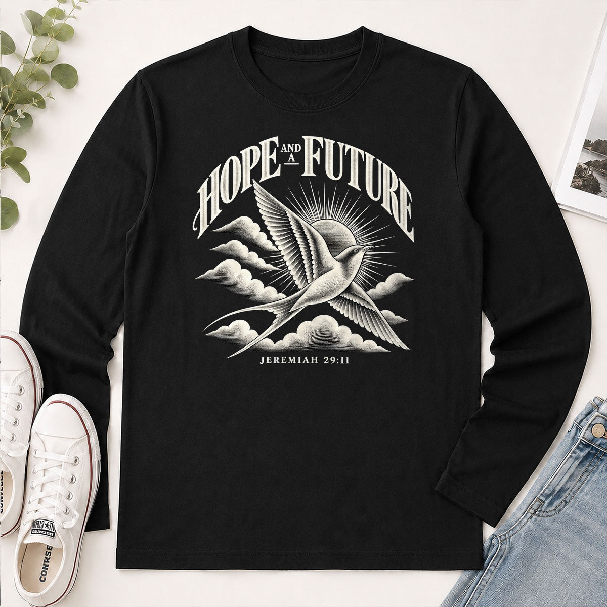 Hope And A Future, Jeremiah 29:11, Gift For Christian - 2D Unisex Long Sleeve