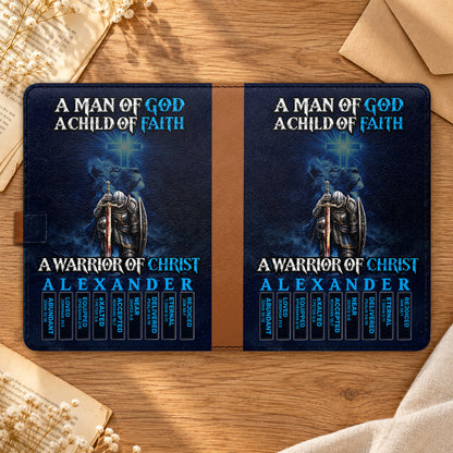 A Man Of God, Gift For Men | Personalized Leather Notebook & Pen Set