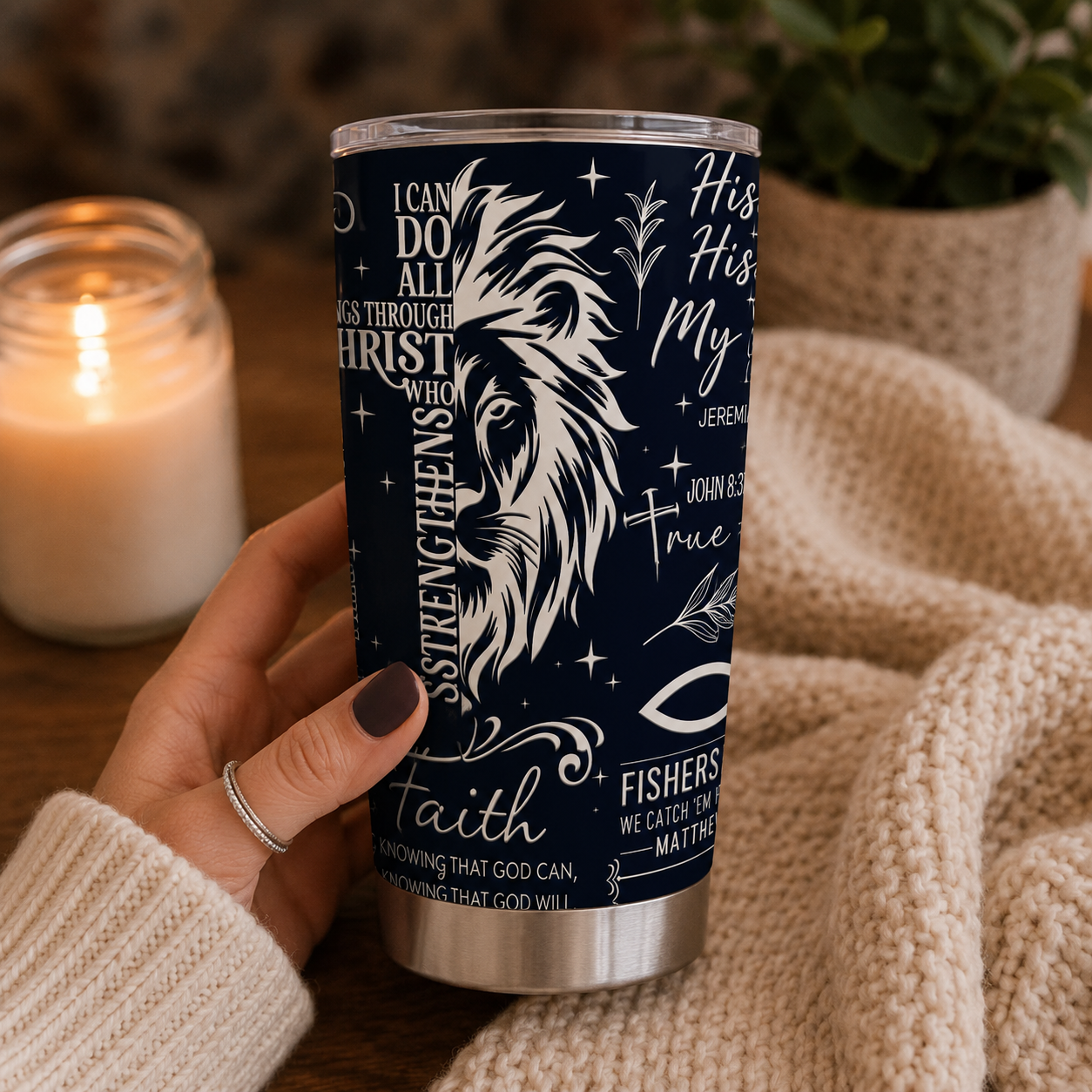 Man Of God Gift For Dad Husband Son, Christian Gift | Personalized Stainless Steel Tumbler