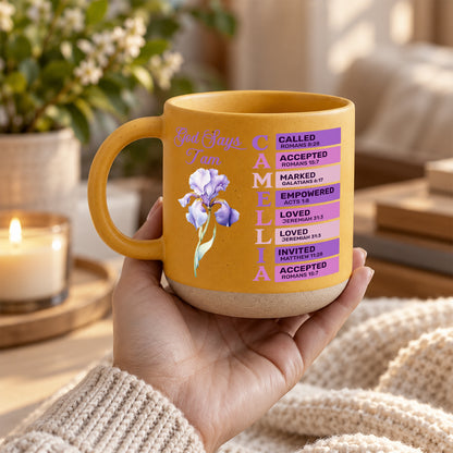 God Says I Am, Gift For Women | Personalized Pottery Mug
