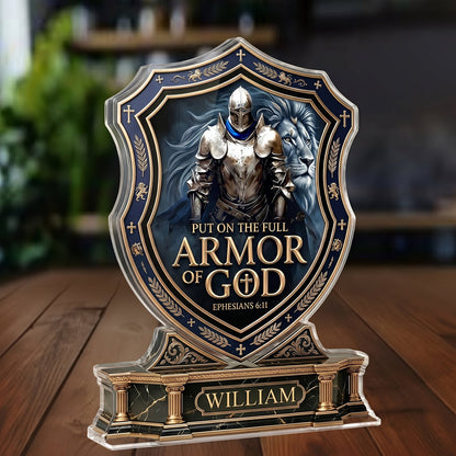 Put On The Full Armor Of God | Personalized Custom Shaped Acrylic Plaque